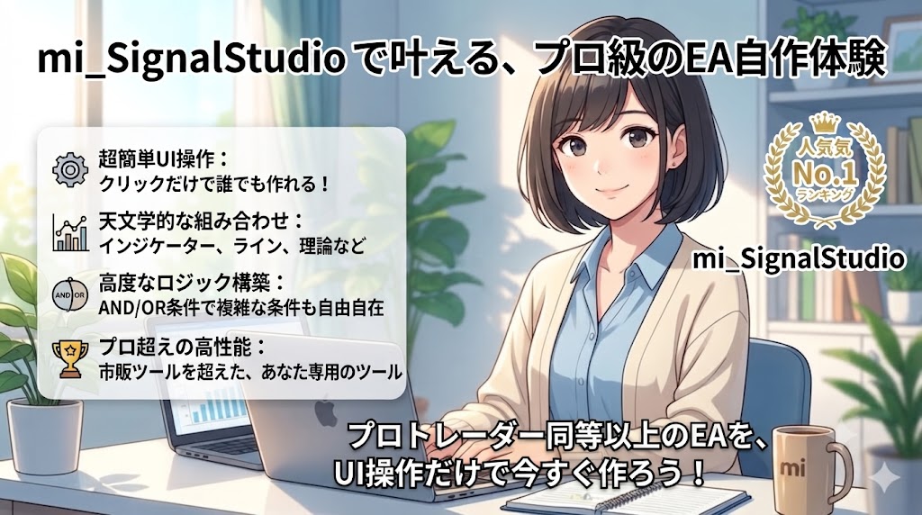 mi_SignalStudio を使った操作説明 UI操作だけで簡単にプロのサインツールやプロのEAが作れる